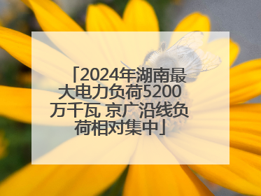 2024年湖南最大电力负荷5200万千瓦 京广沿线负荷相对集中