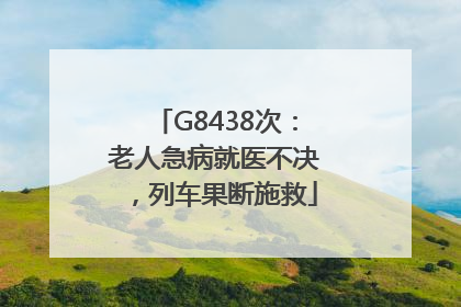 G8438次：老人急病就医不决，列车果断施救